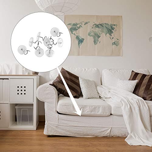 KUUQA 100 Pieces Upholstery Twist Pins Clear Heads Bed Skirt Pins for Slipcovers and Bedskirts 6