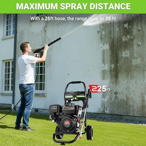 Imdot Gas Pressure Washer 4200PSI 4.0GPM Commercial Power Washer Gas Powered with 212CC Engine, 5 Tips, 25ft Hose, Soap Tank, Powerwashers for Home Cars, Black 6