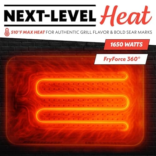 Gourmia Smokeless Indoor Grill - Air Fryer Combo with Smoke Extractor, 5 Cooking Presets, Grill, Air Fry, Roast, Bake, Dehydrate, Countertop Cooker, Glass Lid 6