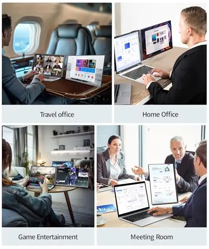 Cevaton Laptop Screen Extender - 15.6" FHD 1080P Portable Monitor for Laptop, Detachable & Plug and Play Dual Monitor Extender for 13"-17.3" Laptops, Compatible with Wins/Mac/Android/Chrome 7