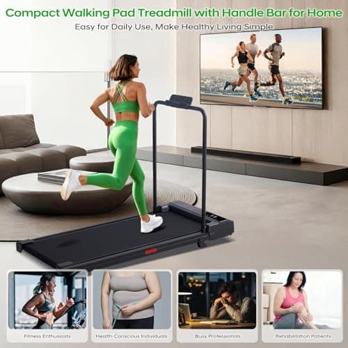 POTUPUS Walking Pad with Handle Bar and Incline, 3.0HP Portable Compact Walking Pads Treadmills with Handles for Home Small, 0.6-7.6MPH Electric Treadmills for Apartment/Home Small Spaces, 350LBS 8