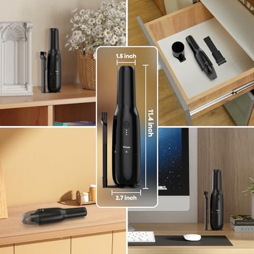 Wkzay Small Handheld Vacuum Cordless with Brushless Motor – 16,000Pa Strong Suction, Fast Charging, Low Noise, Lightweight and Portable for Home, Apartment, Dorms, Small Spaces 6