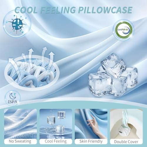 Hem Dgpsy Side Sleeper Pillow with Arm Hole, 2PCS Pillowcase, Ergonomic Cooling Arm Pillow for Adults, Cervical, Neck, Shoulder, Rotator& Cuff Pain Relief, Ideal for Side Sleepers-Blue-King Size 8