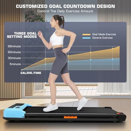 ANCHEER Under Desk Treadmill, 300LBS Capacity Compact Treadmills for Home/Office, 2.5HP Portable Walking Pad Treadmill with Remote Control Walking Jogging Running Exercise Machine 8
