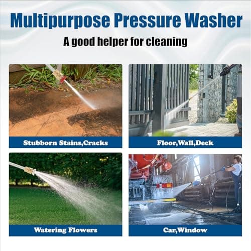 Gas Powered Pressure Washer 3500 PSI, 2.3 GPM Heavy Duty High Power Washer,209CC 7HP Engine with 25Ft Pressure Hose, Axial Aluminum Pump, Soap Tank, 4 Quick Connect Nozzle (Blue) 7