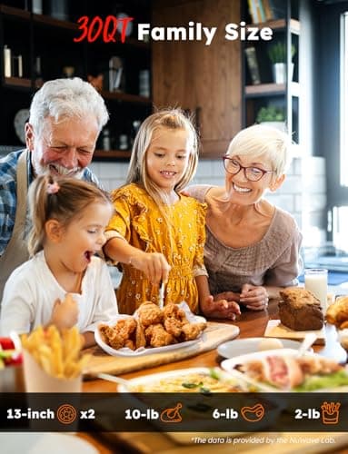 Nuwave Bravo XL Pro Air Fryer Toaster Oven with Grill Combo, 2025 New Ultra-Fast Convection System, 35% Crispier, 2X More Even, 142 Presets, 50-500F, Smarter Probe, PFAS Free, 30QT, Stainless Steel 8