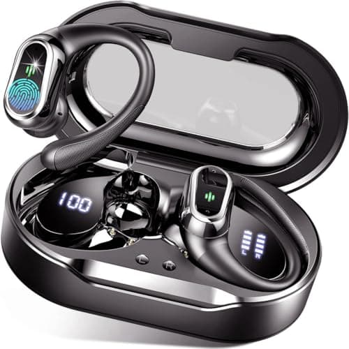 Wireless Earbuds, 2026 Bluetooth 5.4 Headphones Sport, 50Hrs HiFi Stereo Deep Bass Over-Ear buds with ENC Noise Cancelling Mic, IP7 Waterproof & LED Display Earphones with Earhooks for Workout/Running