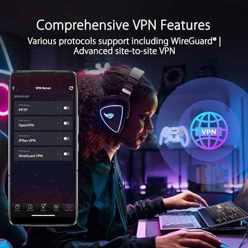 ASUS ROG Rapture GT-BE98 PRO First Quad-Band WiFi 7 Gaming Router supports 320MHz, Dual 10G Port, Triple-level Game Acceleration, Mobile Game Mode, Subscription-Free Security, AiMesh, and VPN features 9