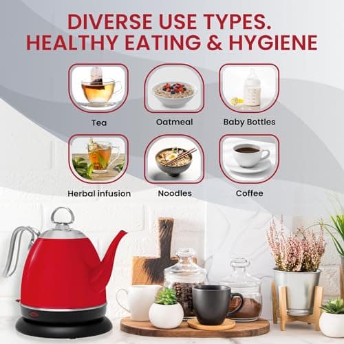 Chantal Mia Electric Kettle, 32 oz (Red) 7