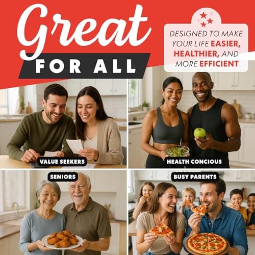 Gourmia French Door Air Fryer – 25 Qt Large Capacity Convection Oven, Fryfroce 360°, Digital Display with 17 Cooking Presets, Bake, Toast, Roast, Dehydrate, Fits 12” Pizza 8