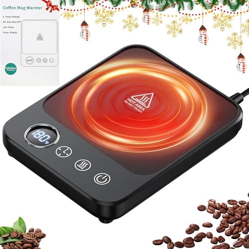 Coffee Mug Warmer, Electric Coffee Cup Warmer for Desk, Milk, Tea, Auto Shut Off, 6 Temp Settings, Heated Plate for Office Kitchen Home, Gifts for Women Men (No Cup) 9