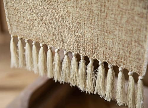 ZeeMart Beige Table Runners 90 Inches Long, Burlap Linen Style Rustic Farmhouse Table Runner, Long Boho Dining Table Runner, 13x90 Inches, Oatmeal Beige 6