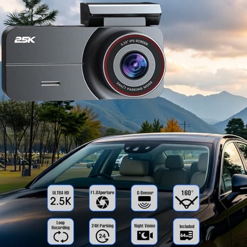 Dash Cam Front and Rear, 2.5K /1080P QHD Dual Dash Camera for Cars Tenebris Standard 7