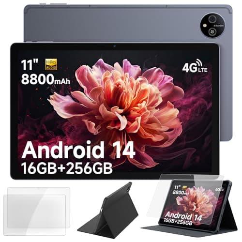 Ulefone Tab A11 Pro Android 14 Tablet, 16GB RAM + 256GB ROM, Gaming Tablet, 11 inch Large Screen, 8800mAh Battery, 16MP + 8MP, Comes with Tempered Glass and Holster Case