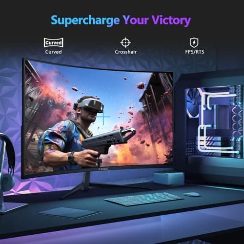 Z-Edge 27 inch Curved Gaming Monitor, QHD 1440P 165Hz 144Hz Curved 1500R Computer Monitor, MPRT 1ms Monitor Gaming, 16.7M Colors, UG27Q Frameless Bezel, 2X DP 1.4 Ports and 2X HDMI 2.0 Ports 8