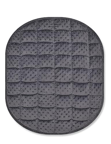 TONGDADA Weighted Lap Blanket 7lbs for Adult,Perfect for Relaxation, Lounging, Napping, Sleeping & Travel,Luxury Minky Weighted Body Blanket,Weighted Throw Blanket-Dark Grey Minky Dot, 29" x 24"