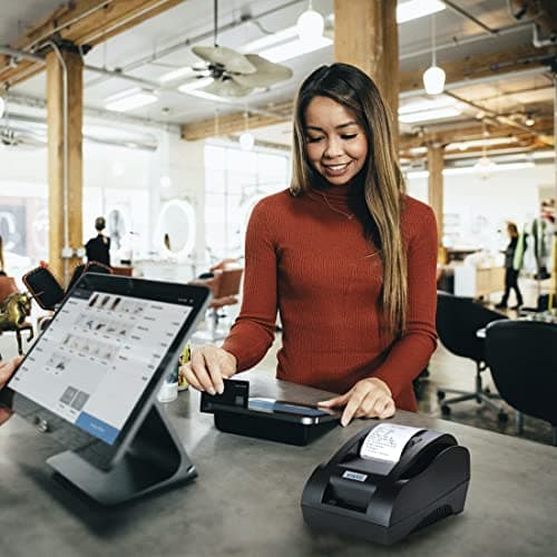 vretti Thermal Receipt Printer, 58mm Small USB Thermal Printer with High-Speed Printing Support to ESC/POS/Window and Mac System, Portable Restaurant Kitchen Printer for Cash Register 7