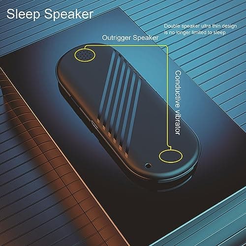 Dpofirs Pillow Speaker Bluetooth Sleep Headphones for Man and Women, Mini Deep Bass Stereo Conduction Pillow Speaker for Home Travel Sunbathing Camping Solutions for Insomnia 7