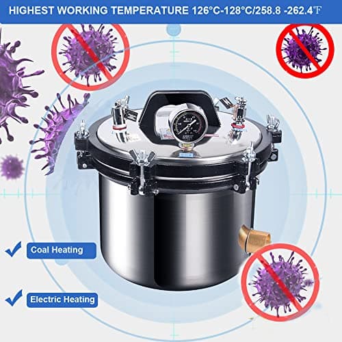 Portable Lab Steam Autoclave Ster𝒊l𝒊zer Stainless Steel High Pressure Steam Cleaning Machine 8L/8.4qt 5