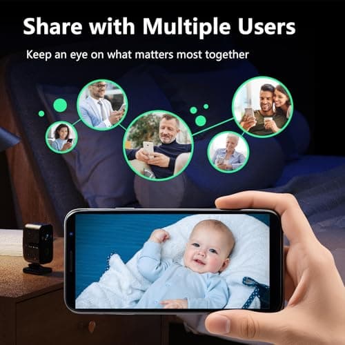 Aismeil Security Cameras Wireless Outdoor,5G WiFi Magnetic Pet/Baby Camera,2K Pan Rotating 180° Siren Indoor Home Cameras Battery Powered with Color Night Vision,AI Detection, 2-Way Talk, IP65 (1) 8