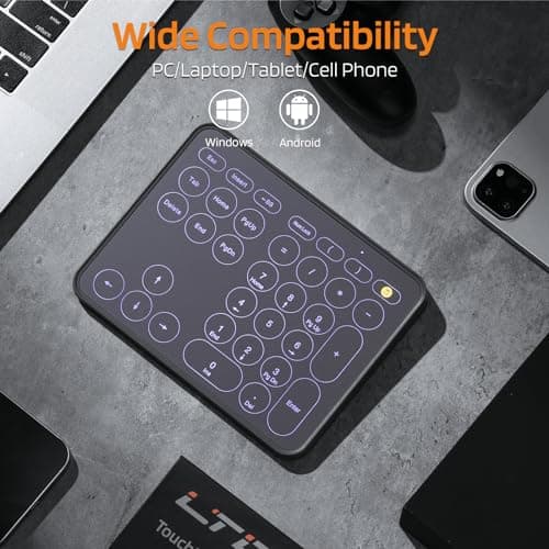 LTC Wired/Wireless Bluetooth Trackpad & Numpad, Portable Built-in Multi-Touch Gesture Numeric Touchpad Mouse for Windows, Computer, Notebook, PC, Laptop, Tablet 5