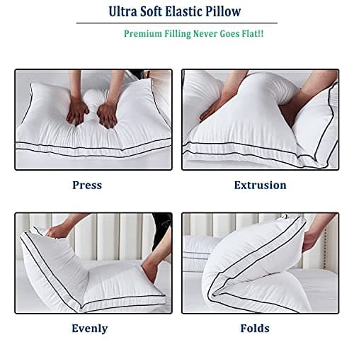 Gehannah Bed Pillows for Sleeping, Luxury Plush Soft Pillow with Home and Hotel, Breathable Microfiber Cover Skin-Friendly Pillows for Side Back Sleepers 6