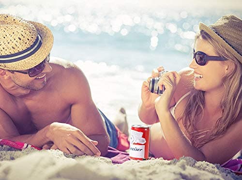 Budweiser Bluetooth Can Speaker Portable Wireless Audio Stereo Speaker Official Travel Music Player Outdoor Universal Music Box for All Devices Surround Sound System Red Bud 10