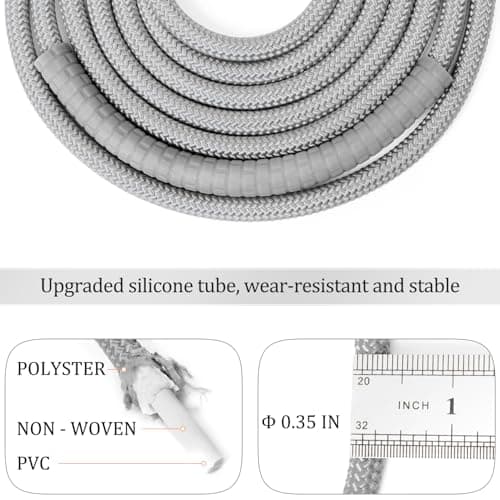 Mangodan 1LB Weighted Jump Ropes for fitness Women Men, Tangle-Free Ball Bearing Rapid Speed Skipping Jump Rope with Adjustable 9mm Cotton & PVC Cord, Aluminum Handles for MMA, Boxing, CrossFit, Weight-loss Workouts，Black 5