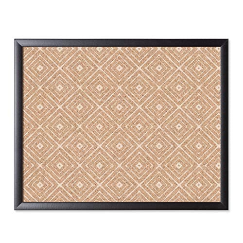 U Brands Fashion Cork Bulletin Board, 16" x 20" Inches, Black Wood Frame
