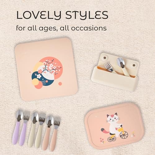 ASOMIC Silicone Bento Lunch Box for Toddlers & Kids, Leakproof & BPA-Free, 3 Compartments, Microwave & Dishwasher Safe, Ideal for Daycare, Preschool & Baby Meals (Blush) 8