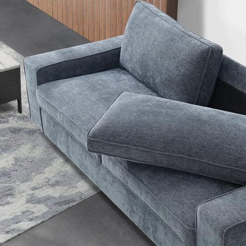 LEISLAND 88.58" Couches for Living Room, Modern Chenille Couches and Sofas Living Room Furniture with Metal, Solid Wood Armrest, Removable Cushion/Easy to Install(Blue) 8