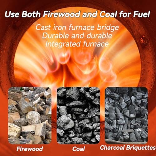 Pddolw Indoor Wood-Burning Heating Stove - Thickened steel Smokeless Cooker for Efficient Rural Heating & Camping S 5