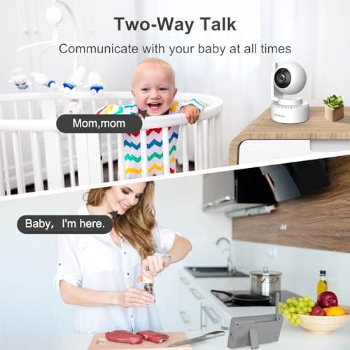 HelloBaby 4.3'' Video Baby Monitor with 30 Hours Battery, Remote Pan-Tilt-Zoom Baby Monitor No WiFi, Baby Monitor with Camera and Audio, Night Vision, ECO Mode, Two-way Talk, 8 Lullabies, 1000ft Range 8
