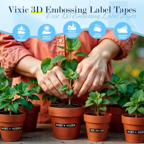 Vixic Embossing Label Maker, Vintage Embossed Label Makers, Old School Embosser Labeler with 9mm 3D Waterproof-Labels, Manual Retro Labelmaker Machine for Home DIY Craft Scrapbook Supplies Office Kids 6