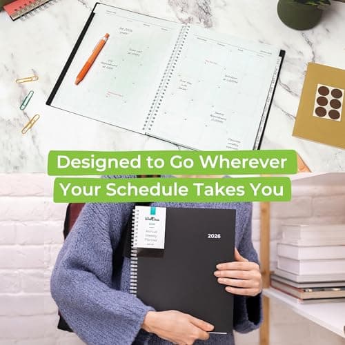 WallDeca 2026 Planner, Agenda Planner With Weekly And Monthly View, Daily Agenda Book And Yearly Planners Calendar Book, Spiral Bound With Tabs, Notes, Goals And Holidays (8.5 x 11 in) 7