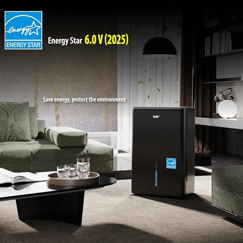 DuraComfort 50 Pint Dehumidifier, Built-in Pump, 4500 Sq Ft Coverage, Energy Star, Black 8