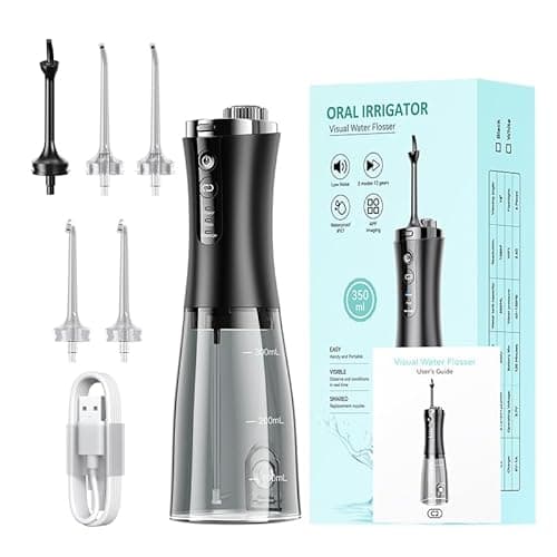 Operan Water Flossers for Teeth Cleaning 350ml Large Water Tank Capacity Water Dental Flossers Portable Rechargeable Oral Irrigator IPX7 Waterproof for Home Travel Android & iOS Supported 9