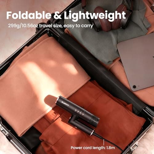Hair Dryer with Diffuser, Surfit Blow Dryer, Foldable Travel Hairdryer, 110,000 RPM Professional Ionic Hair Dryer for All Hair Types, 1 Min Fast Drying, Precision Styling, No Heat Damage 7