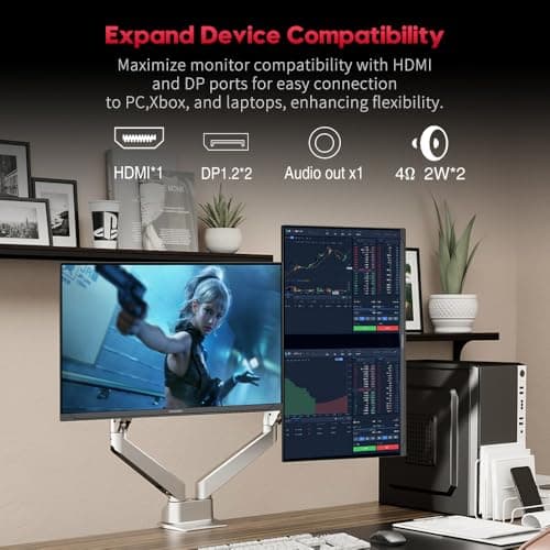 Viewedge 27 inch Gaming Monitor QHD (2560x1440p) 240Hz Computer Monitor, 1ms HDR10 IPS DisplayPort HDMI 2K Vertical Monitor, Wall Mountable Built-in Speakers 6