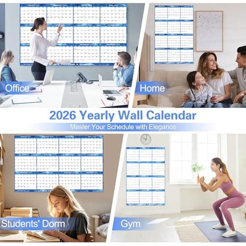 32" x 48" 2026 Wall Calendar Erasable Starry Sky, Wet & Dry Erase Large Laminated Annual Yearly Planner - 12 Month Horizontal/Vertical Calendar January to December for Easy Planning, Organizing 8