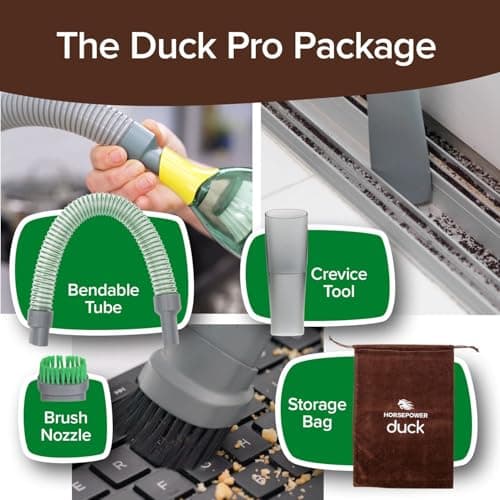 Horsepower Duck Compact Cordless Vacuum, Ultra-Powerful Upgraded Battery for Extra-Long Run Time, AS SEEN ON TV, Strong Suction, Easy to Store, Portable & Rechargeable. Home & Auto (Duck Gold) 5