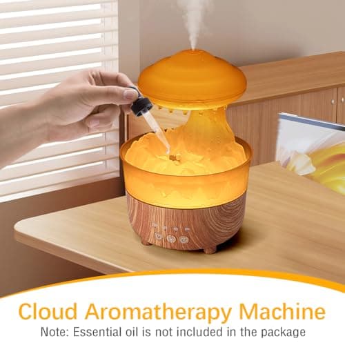 Cloud Humidifier Rain Drop Diffuser for Bedroom Home, 230ML Large Capacity Essential Oil Diffusers for Home, 7 Colors Cool Mist Humidifiers for Sleeping Relaxing for Bedroom Office Yoga Spa 6