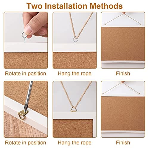 FEBSNOW Cork Board Bulletin Board 15.7 x 12 Inches with Rectangle White Frame Hanging Pin for Office Home Message Board or Vision Board Decoration 6