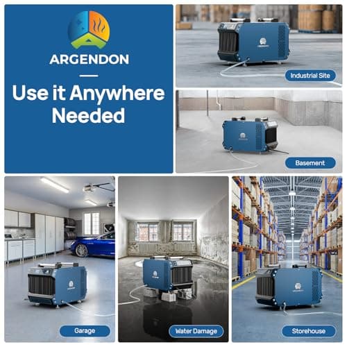 ARGENDON 180 Pints Crawlspace Dehumidifiers with Pump and Drain Hose, Commercial Dehumidifier for Basement, Industrial Large Spaces, Basement, Job Sites, cETL, 5-Year Limited Warranty 6