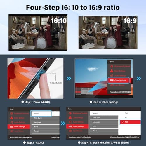 InnoView 14 Inch OLED Portable Monitor 4k UHD 3840x2400 Portable Monitor 100% DCI-P3 | 100000:1Contrast | Built-in Speakers, Travel Monitors for Laptop PC MAC Phone PS4 Xbox Switch 7