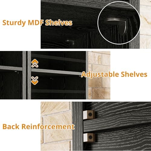 IRONCK Tall Narrow Bookshelf 8 Tiers 71in Set of 2, Compact Corner Bookcase, Easy to Match for Living Room, Office, Study, Bedroom 5