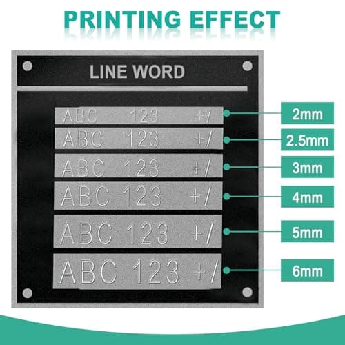 MXBAOHENG Metal Nameplate Stamping Machine Semi-Automatic Embosser Dog Tag Printer Label Marking Machine for Metal Plate/PVC Card (6mm Character Wheel) 6