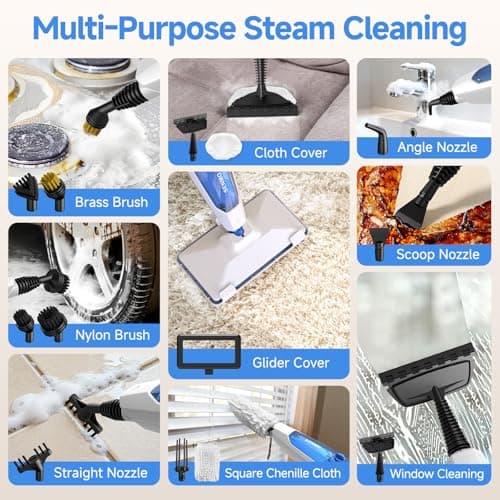 SENMO Steam Mop, 14-in-1 Detachable Steam Cleaner for Home and Floor, 1300W 228°F Deep Cleaning MultiPurpose Floor Steamer with 14 Attachments for Hardwood Floors, Tile, Grout, Furniture, Carpet, Wall 7