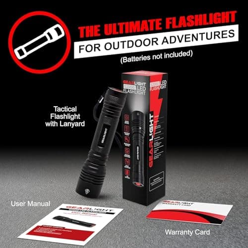 LED Flashlight High Lumens, Tactical Flashlight Battery Powered (Batteries Not Included), Bright Handheld Flashlight for Camping, Hunting, Home, Security, Hiking, Walking at Night & Emergency Use 6