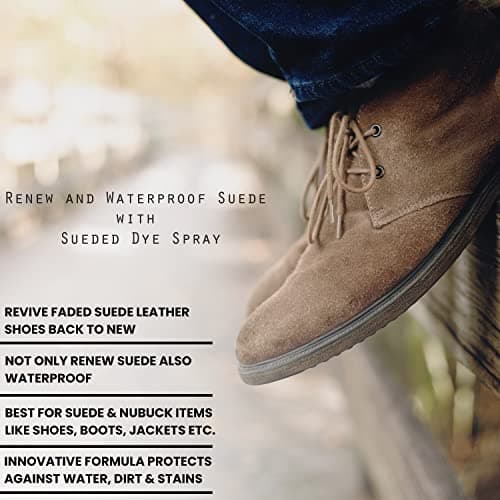 Silver Suede and Nubuck Color Dye Spray - Waterproof, Restores Faded Colors, Easy to Use 8.5oz (Black) 6
